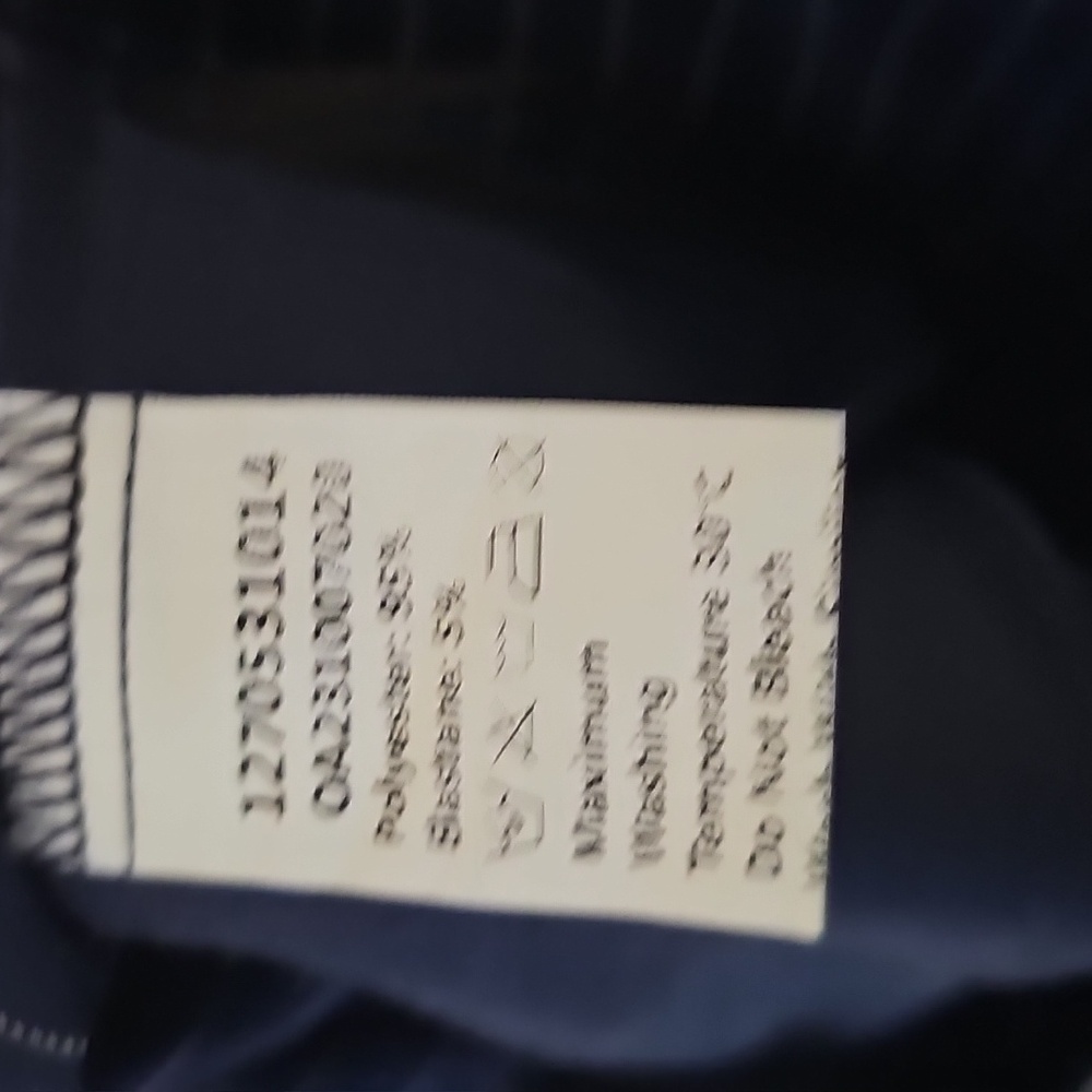 Commense Navy Pinstripe Pleated Wide-Leg Pants - Picture 5 of 6